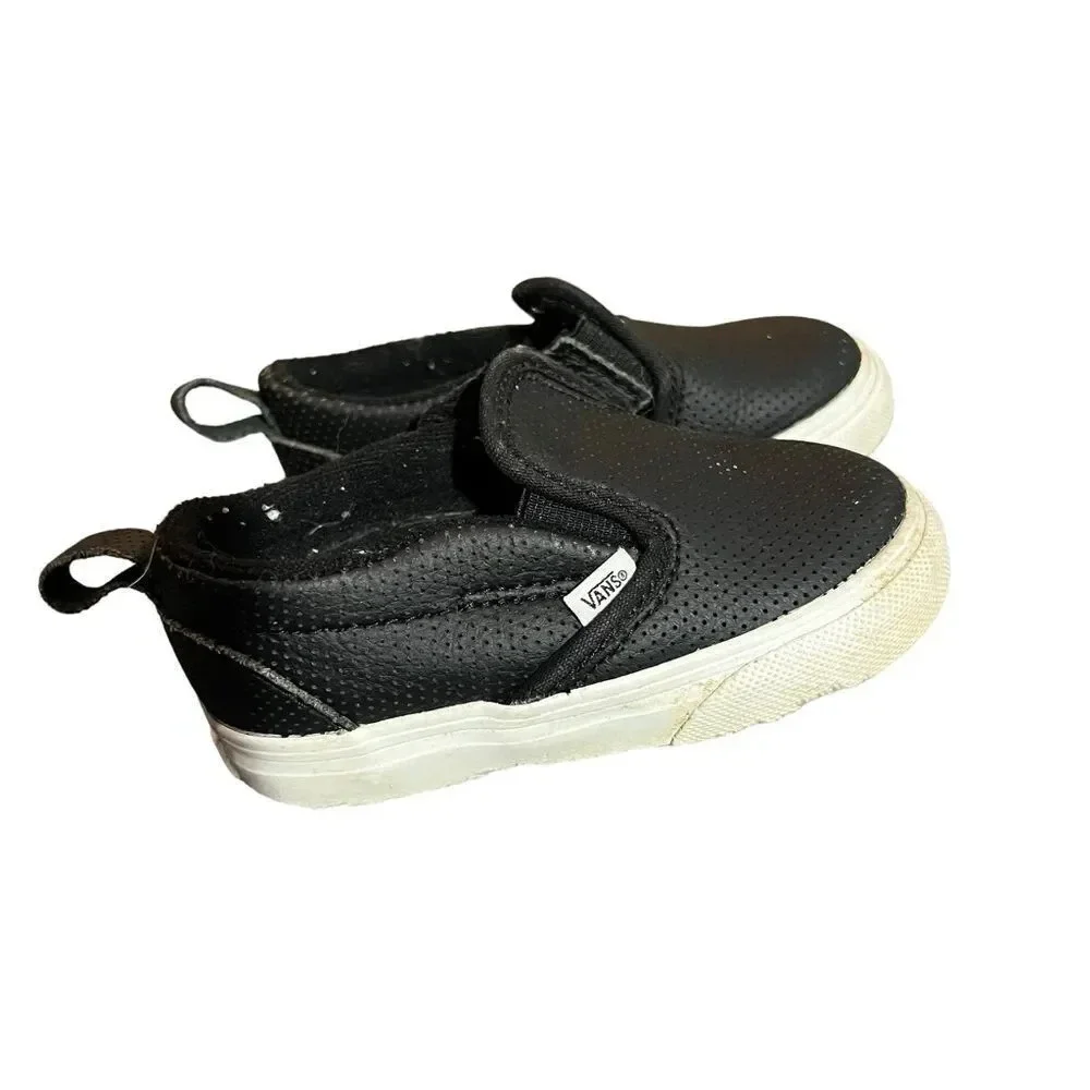 Kids Black‎ Vans Slip On Sneakers Size 6